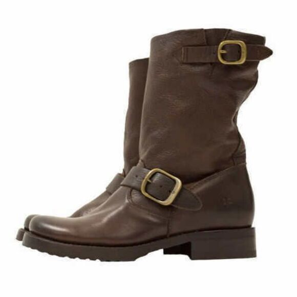 Frye Women's Veronica Short Leather Boot BROWN Sizes 6 & 6.5 - Picture 1 of 6